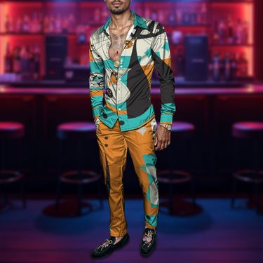 2025 Spring/Summer Men's Set Party Long Sleeve Suit Casual Comfortable Loose Breathable Fabric Fashion Clothing Street Modern_voghion.com