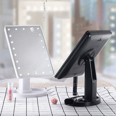 LED Makeup Mirror Table Type Single Side Portable Desktop Beauty Mirror Student Dormitory With Light Makeup Rotating Storage_voghion.com