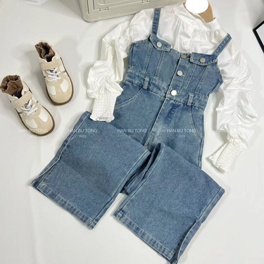 Kid's Clothing Girls jeans shirt suit spring and autumn 2024 new spring Internet celebrity children's fashionable shirt stylish big children_voghion.com