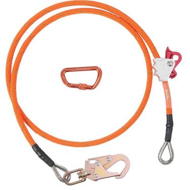 16mm Steel Core Flipline, 8ft(2.4m) Arborist Flipline For Tree Climbing With Alloy Steel Snap Hook & Aluminum Alloy Carabiner, 33KN Breaking Te_voghion.com