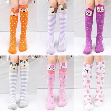 Cross-border Source manufacturers girls stockings animal striped children stockings Fox knee calf stockings_voghion.com