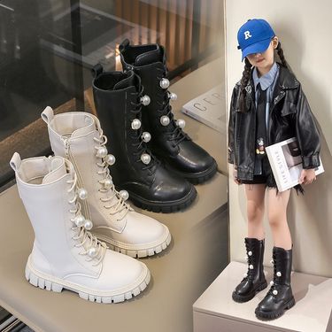 Kids Shoes Girls boots children's 2024 new plus velvet medium and large children's long boots two cotton high boots versatile fashion boots_voghion.com