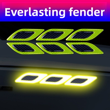 Car Body Carbon Fiber Texture Leaf Side Air Vent 6-Piece Engine Cover Decorative Sticker Warning Anti-Scratch_voghion.com