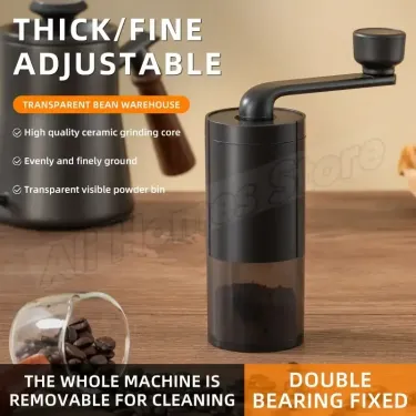 Bearing Adjustable Coffeebe Manual Coffee Grinder Ceramic Grinding Core Professional Double Hand Crank Coffee Grinder CoffeeBean_voghion.com