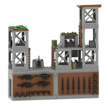 WW2 Military Model Mini Military Base Watchtower DIY Scene Building Blocks Bricks Toys Gifts_voghion.com