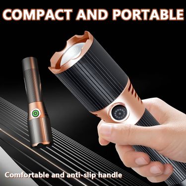 New Zoom High Brightness Flashlight Ultra Bright Portable Rechargeable Outdoor Home Use Hiking Long Range Emergency_voghion.com