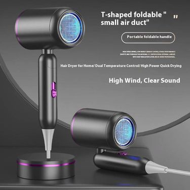 Professional Foldable Hair Dryer With High-Speed Motor, Dual Voltage (1200W), 3 Heat/Cool Settings & Concentrator Nozzle For Home & Travel_voghion.com