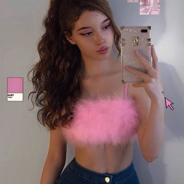 2024 Winter European Women's Tank Top New Furry Strap Wrap Chest Strap Small Vest Crop Top Trendy Outfit_voghion.com