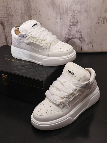 Small White Shoes New Breathable Mesh Cloth Thick Sole Increase Sports Casual Board Shoes_voghion.com