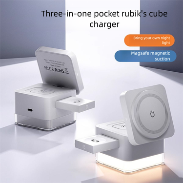 Three-in-one Multifunctional Wireless Charger Fast Charging Stand Compatible With Magnetic Watch IWatch Phone_voghion.com