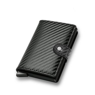 RFID anti-theft swipe card bag, carbon fiber aluminum alloy credit card metal card bag, men's wallet with elastic card, multiple card slots_voghion.com