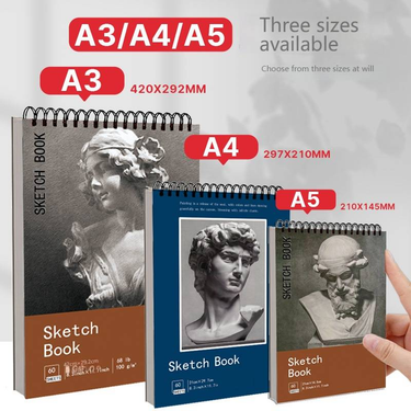 Professional Sketchbook For Artists - A4 Thick Paper Drawing Pad, 60 Sheets Blank Sketch Book For Pencil, Charcoal, Watercolor & Mixed Media_voghion.com