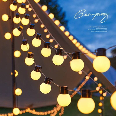 White LED Globe String Lights – Waterproof Plug-in & Battery/Solar Options For Camping, Canopy & Outdoor Decoration (IP44 Rated, PVC Shell)_voghion.com