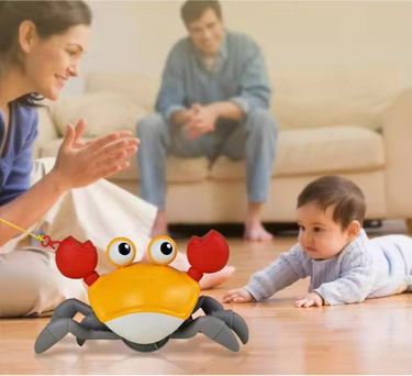 Automatic Sensing Escape Crab - Electric Crawling Kids' Toy With Wind-up Mechanism, Singing Function & Educational Fun_voghion.com