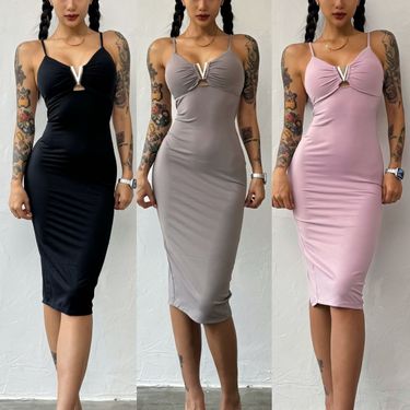 Women's Clothing Fitness Sports Casual Dress Women's Halter Neck Beautiful Back Sexy Hip Skirt Cloud Sense Breathable High Elastic_voghion.com
