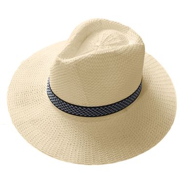 Fashion Douhoow Summer Men Sunscreen Fashion Male Casual Trendy Beach Sun Straw Jazz Band Hat Fedora Caps_voghion.com