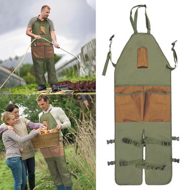 gardening Work Tool For Made Of Wear-resistant Canvas Aprons With Large Pockets Split Leg Woodworking Apron_voghion.com