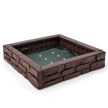 2-In-1 HDPE Kids Sandbox with Cover and Bottom Liner_voghion.com
