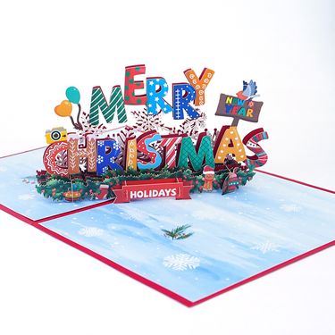 New Creative Cross-border 3D Three-dimensional Greeting Card Holiday Greetings Handmade Card Christmas Characters_voghion.com