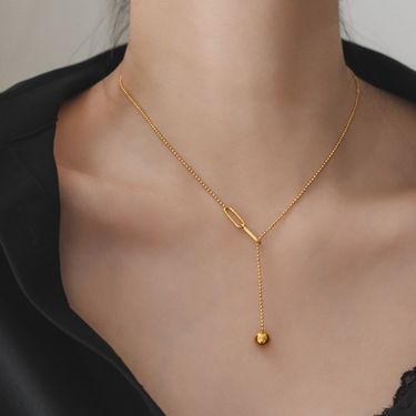 Advanced Design, Exquisite Tassel Splicing, Pull-out Ball Necklace, Women's Summer Short Style, Collarbone Chain, Niche_voghion.com