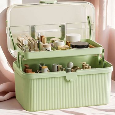 Household Cosmetic Box Multi-layer Folding Storage Bin Living Room Bedroom Jewelry Organizer Large Toolbox_voghion.com