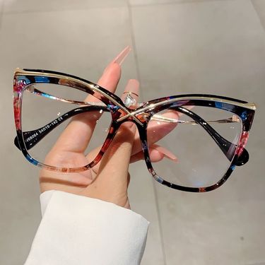 New Fashion Personalized Large Frame Flat Light Decoration Trend Retro Fashion Anti-blue Glasses_voghion.com