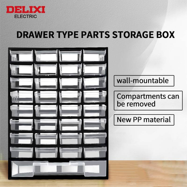 DELIXI ELECTRIC Small Parts Hardware Storage Box With 33 Detachable Drawer Boxes - A Multi Compartment Screw Storage Box With Wall Mounted Design_voghion.com