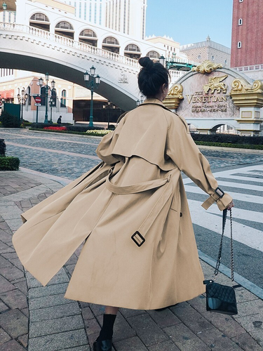 Trench Coat for Women 2022 Autumn Winter New Loose Coat Women's Casual Long Windbreaker Clothing Female Coats and_voghion.com