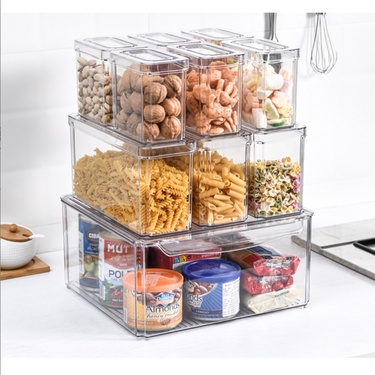PET Household Refrigerator Transparent Fresh Keeping Box Snack Fruit And Vegetable Kitchen Storage Box With Lid Storage Frozen Sealed Storage_voghion.com