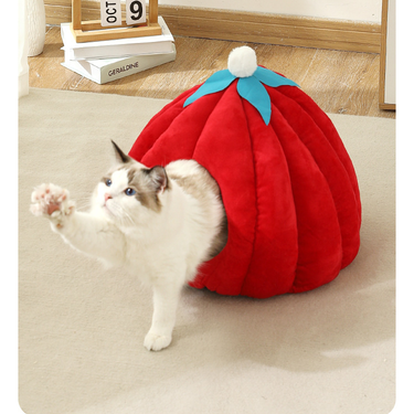 Doghouse pumpkin house winter warm closed teddy cat house pumpkin house four seasons pet house cat supplies_voghion.com