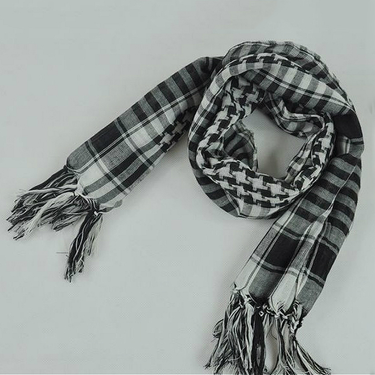 Unisex Scarf Cotton Lightweight Plaid Tassel Arab Desert_voghion.com