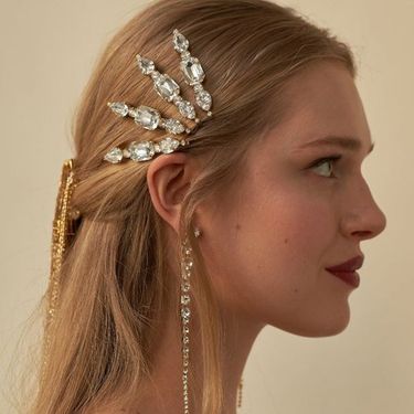 Fashion Simple Square Hair Personality Rhinestone Side Clip Summer Versatile Hairpin_voghion.com