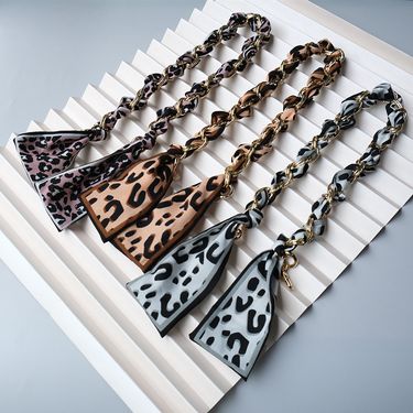 Fashion Socialite Style Versatile Leopard Print Scarf Women's Handbag Strap Bag Accessories Handheld Short Chain_voghion.com