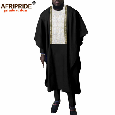 Men's clothing African Men's dress three-piece set coat + top + pants_voghion.com