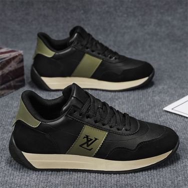 New Leather Casual Trendy Sneakers Soft Sole Men's Shoes Non Slip Fashionable All Match Sports Shoes Casual Forrest Shoes_voghion.com