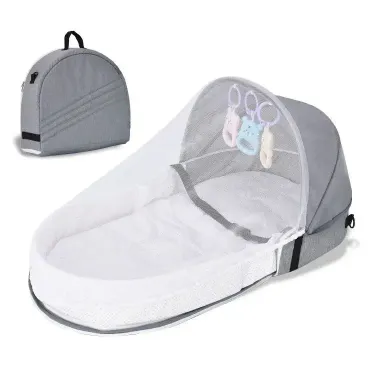 Convenient Folding Anti-stress Crib, Middle Bed, Newborn Baby Isolation Bionic Travel Crib_voghion.com