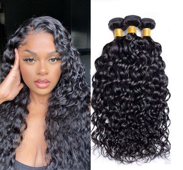 8A water wave human hair bundles Natural color_voghion.com