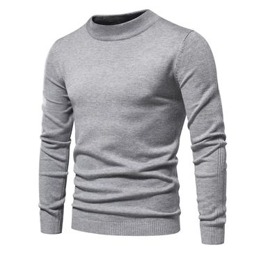 Autumn And Winter Thick Warm Mid Neck Slim Fit Sweater Men's Multi Color Knit_voghion.com