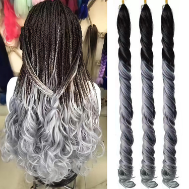 Colored synthetic hair, big wave braids, dirty braids, wigs, internet celebrity curly hair, Sea Body Extension hair_voghion.com