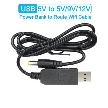 Power Boost Line 5V to DC 9V / 12V Step UP Module USB Converter Adapter Router Cable 2.1x5.5mm Plug_voghion.com