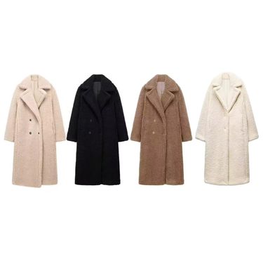 Women's Double-Breasted Fleece-Lined Thick Warm Coat Wool Blend Overcoat For Winter – Khaki, Black, Brown, Beige – Xs/S/M/L_voghion.com