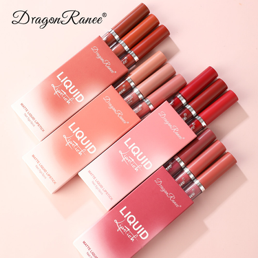 3-Piece Lip Gloss Set - Velvet Matte Lipsticks In Tangerine, Milk Tea & Brownish-Pink Shades_voghion.com