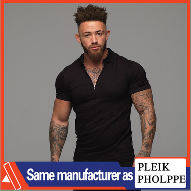 Muscle male brother sports polo shirt polo shirts men summer lapel short sleeve fitness T-shirt_voghion.com