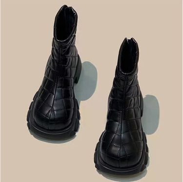 Martin women's 2024 autumn and winter new style foam thick bottom down diamond grid slim chimney cotton short boots_voghion.com