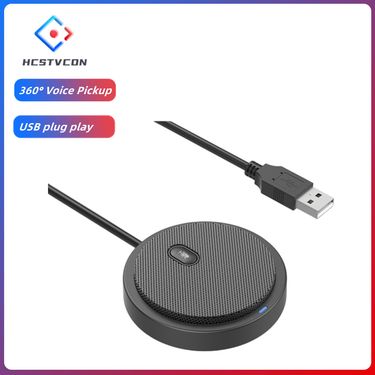 HCSTVCON Omnidirectional Video Conference Microphone Mini Portable 360 ° Voice Pickup USB Plug For Meeting Business_voghion.com