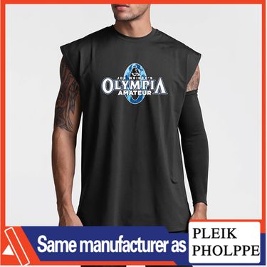 Bodybuilding Fitness Olympiad Muscle Men's Sports Tank Top Mesh Quick Drying Wide Shoulder Training Sleeveless T-shirt_voghion.com