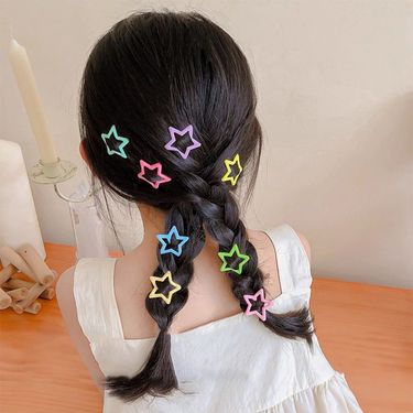 Candy-Colored Enamel Star No-Trace BB Clips For Kids - Side Bangs & Baby Hair Clips - Adorable Cloud Hairpins_voghion.com