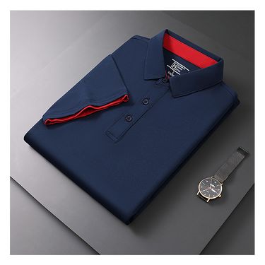 Men's Clothing Summer solid color men's POLO shirt fashionable and comfortable versatile lapel T-shirt comfortable breathable T-shirt_voghion.com