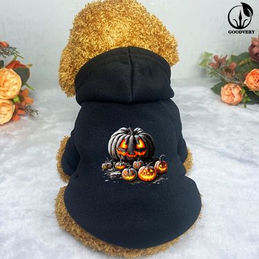 Animal Kangaroo Halloween Pumpkin Designs Solid-Color Pullover Pet Fits Small/Medium Pets, Winter Warm Pullover, Seasonal Pet Clothing_voghion.com
