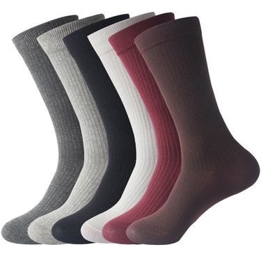 Vertical calf socks mid-height socks autumn and winter cotton socks solid color stockings for women_voghion.com